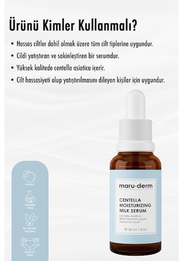 Maruderm Centella Asiatica Yatıştırıcı Nemlendirici Milk Serum 30 ML