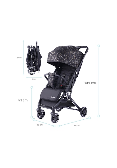 Baby Storch - Merlin Model Compact Bebek Arabası Kabin Boy - Siyah