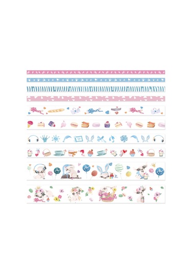 Springsun 10'lu Şirin Hayvan Washi Tape Seti - Renkli Dıy Bantlar, Kızlar İçin Günlük Planlayıcı & Hediye Paketleme