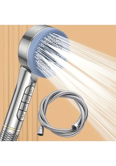 Fastbuy Dream011 2 Adet Gümüş Çiçek Duşu Hortumu İle El Tipi Sprey Seti - Silikon Masaj Paneli Diğer