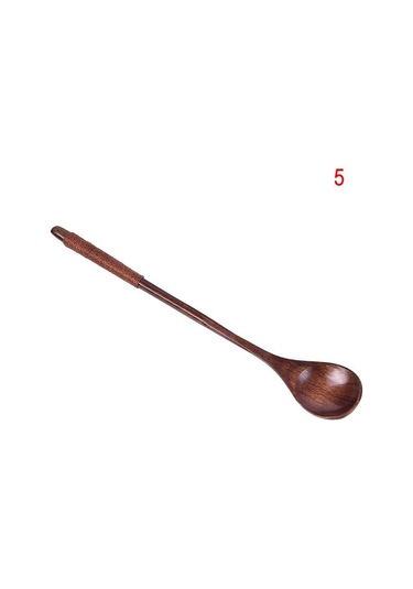 5 Tahta Kaşık Uzun Saplı Kaşık Çocuk Kaşığı Tahta Pirinç Çorbası Tatlı Kaşığı