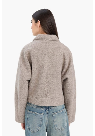 Defacto Regular Fit Polo Yaka Kaşe Mont E8630ax25augr476 Gri