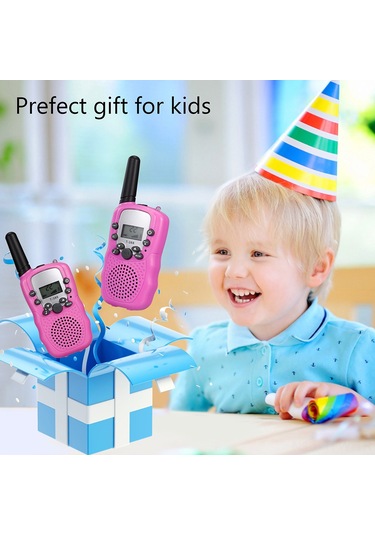 Tenfowee Kızıl Pembe 8 Kanal 3 Km Uzaklıkta Konuşan Radyo, Otomatik Gürültü Engelleme Vox Fonksiyonu, Kamp, Dağa Çıkma, Bisiklet Turu İçin, 0.5w Güç, Avrupa Frekansı Pil Yok