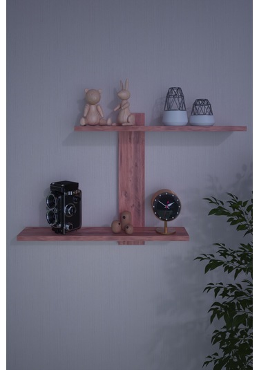 Dekorfim DF05104AC Dekoratif Z Raf Kitaplık Duvar Rafı İkili Raf