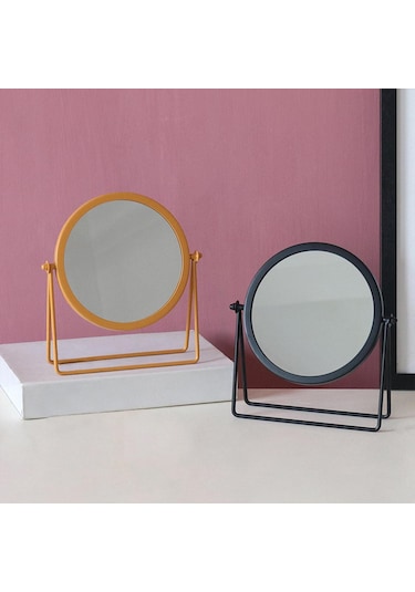 Suntek Metal Dekoratif Ayna 360 Döner Makyaj Aynası Araçları Braket Tipi Siyah