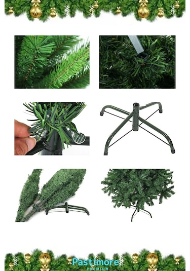 Süsleme Seti Yılbaşı Çam Ağacı Renkli Işığı Ve Yeni Yıl Süsleri Noel Paketi 180 Cm 500 Dal