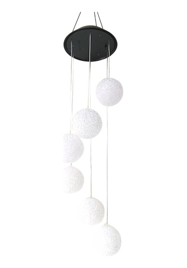 Güneş Enerjili Rüzgar Zilli Renkli Led Bahçe Dekor Lambası