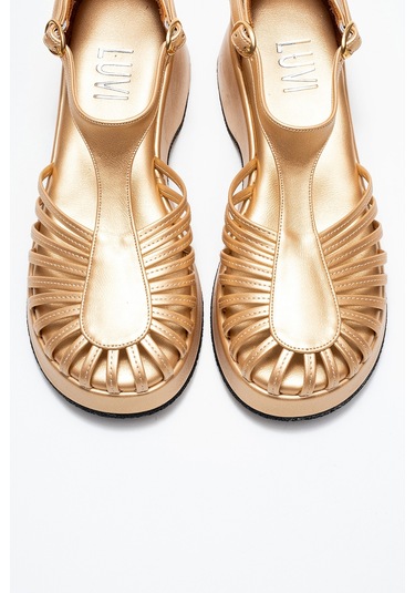 Anıel Altın Kadın Dolgu Topuklu Sandalet Altın
