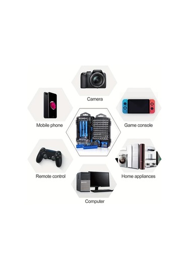 Honeybeeshop Mavi 138'i 1 Dıy Tamir Seti Hassas Tornavida Seti Mini Anahtar Vida Sökücü Telefon Tablet Saat Kamera