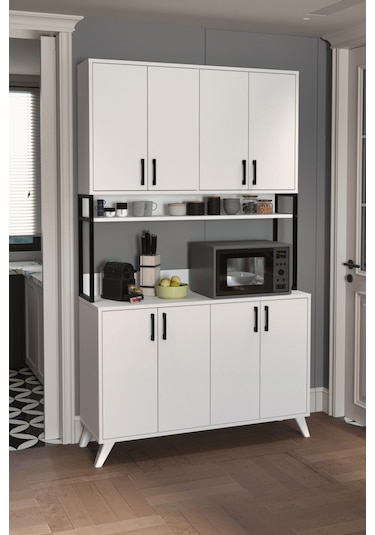 Bofigo 8 Kapaklı Çok Amaçlı Dolap Defne Mutfak Dolabı Erzak Dolab