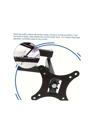 Dashanshop Siyah 14-27 İnç Tv Askısı: 15 Eğim & 150 Dönebilir, 22 Kg Taşıma Kapasiteli Siyah