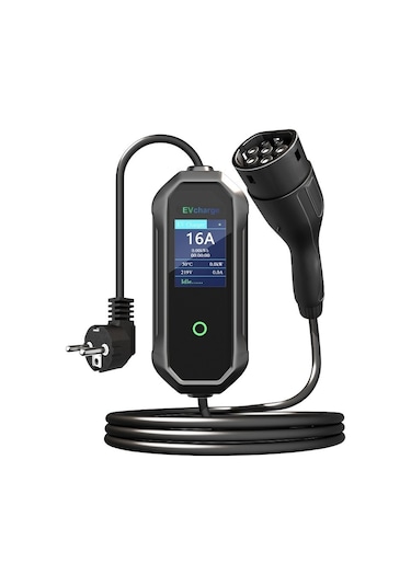 Evcharge 3.5 Kw Tak-Çalıştır Tip-2 2x16A Ev Tipi Fiş 220v Ac 5 M Taşıma Çantalı Elektrikli Araç Taşınabilir Şarj Cihazı