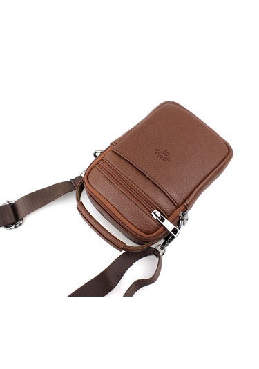 Erkek Taba Çok Cepli Askılı El Ve Omuz Çantası Taba