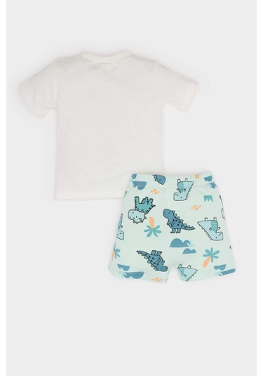 DeFacto Erkek Bebek Waffle 2'li Takım Dinazor Baskılı Kısa Kollu Tişört Beli Lastikli Şort E8375A525SMER105 DeFacto Erkek Bebek Waffle 2'li Takım Dinazor Baskılı Kısa Kollu Tişört Beli Lastikli Şort E8375A525SMER105