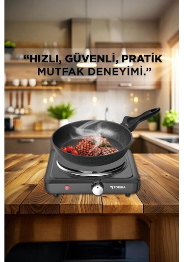 Torima TEH-01 Termostatlı Ayarlanabilir Tekli Elektrikli Ocak