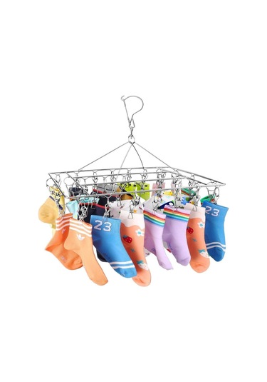 Çorap Kurutma Askısı, Çorap, İç Çamaşırı, Giysi Ve Havlular İçin 36 Rüzgar Geçirmez Paslanmaz Çelik Çamaşır Mandalı Askılı Çamaşır Kurutma Makinesi Diğer