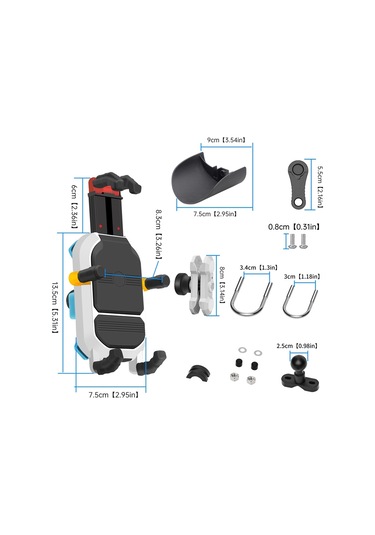 Sones Renkli Motosiklet Şok Emici Navigasyon Cep Telefonu Tutucu Gidon Modeli
