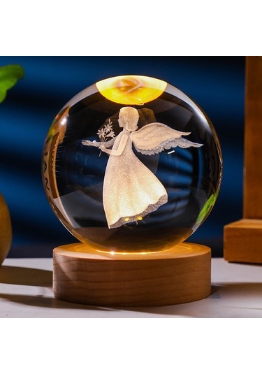 Szypzstore Runxi Life Hall Parlayan Kristal Küre Gece Işığı Sıcak Işık Uyku Sıcak Renk Gece Işığı E1ava1 Sari