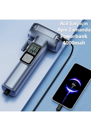 Enraco St-5530 Dijital Şarjlı Araç Lastik Hava Şişirme Pompası Power Bank Penere Kırıcı