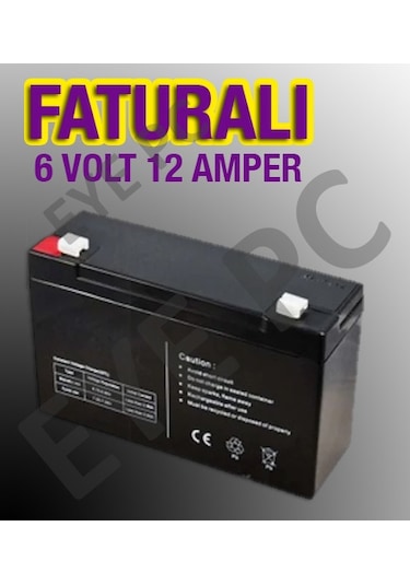 Akülü Araç Uyumlu 6 Volt 12 A Pil Aküsü