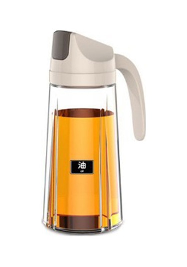 Konesam Ev Mutfak Açık Kapaklı 300ml Şeffaf Cam Yağlık, Sızıntı Engeli, Otomatik Açılışlı, Saf Alüminyum Kapağı, Apricot Rengi Diğer