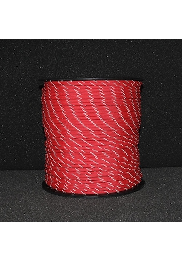 Mg Ropes Paracord İp 4 Mm Reflektörlü Kırmızı No:54 10 Metre Çok Renkli