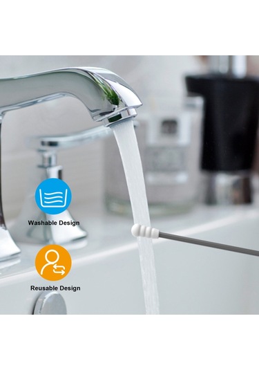 Mufunye Silikon Pamuklu Çubuklar, Yeniden Kullanılabilir, 2 Adet Mavi