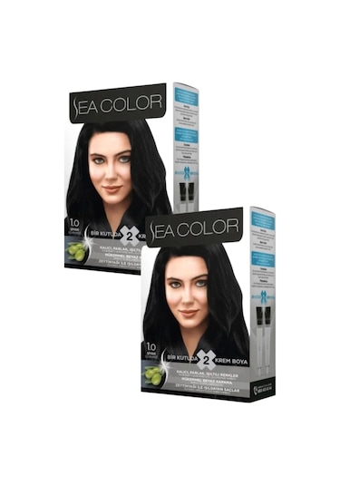 Sea Color 1.0 Siyah Saç Boyası 2 x 100 ML