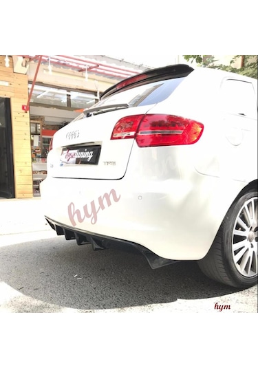 Audi A3 8p Soldan Çiftli Çıkış Difüzör Parlak Siyah - Abs Plastik