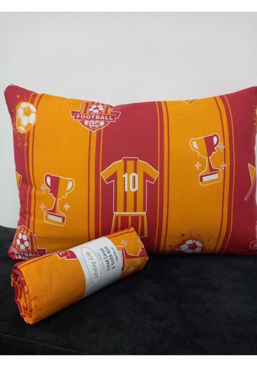 Üntaş Serenat Taraftar Tek Kişilik Lastikli Çarşaf + Yastik Kılıfı Sarı - Kırmızı