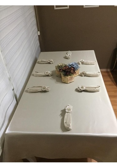 Finezza Kristal Monoray Kumaş Bej Sofra Takımı 8 Kişilik 160X220