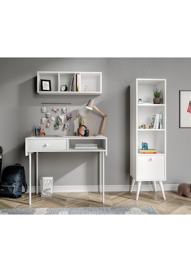 Major Beyaz Çalışma Masası Seti 1 Beyaz
