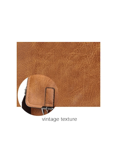 Weıxıer 9558 Büyük Kapasiteli Erkek Çantası Retro Omuz Çantası Koyu Kahverengi