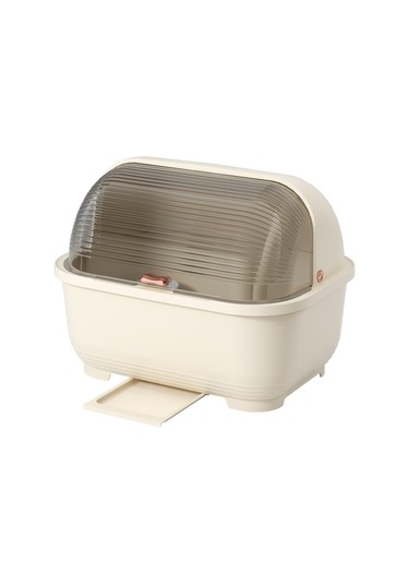 Xiyyadms Kahverengi Orta Boy Yarı Açık Kapaklı Plastik Sulama Özelliği Li Kitchen Gereçleri Depolama Kutusu - 3-4 Kişilik Bulaşık Dolabı Organizatörü Diğer