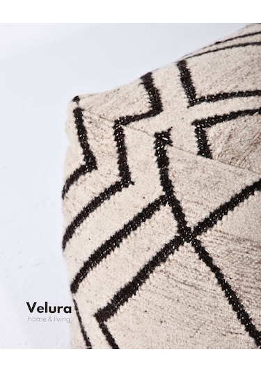 Waylon Ivory Black - Puf Ekru