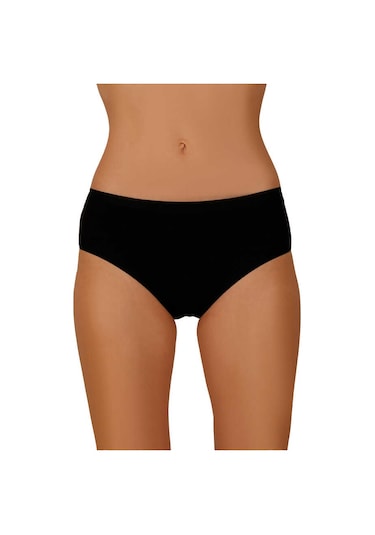 Kit İç Giyim Berrak 4'lü Pamuklu Ve Likralı Bato Yüksel Bel Kadın Külot Siyah