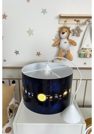 Samanyolu Galaksisi Uzay Desenli Çocuk Sarkıt Avize Mavi