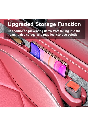 Padalink Oto Koltuk Aralığı Dolgu Protektörü - Deri Dokulu Malzeme, Kayıp Eşya Önleyici, Çiftli Paket, Siyah