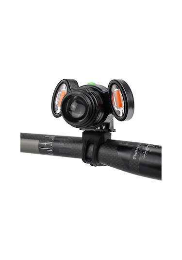 Ximistore9 Parlak T6 Led Bisiklet Farı, Şarj Edilebilir, 4 Modlu, Zoom Özellikli, Kask Ve Gidon İçin Uygun Siyah