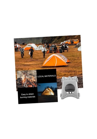 Jzcat Katlanır Soba Taşınabilir Yakıt Brülörü Seyahat Sobası Altın - Gümüş