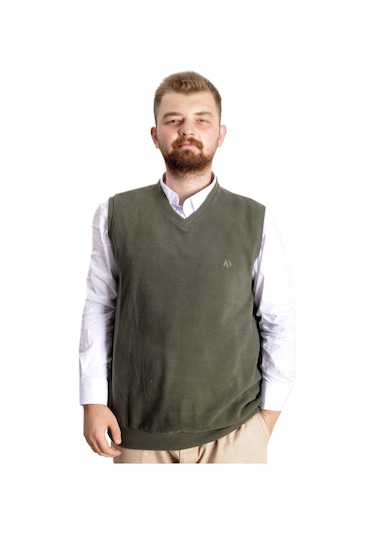 Mode Xl Büyük Beden Erkek Süeter Vanize Selanik 20547 Haki Haki
