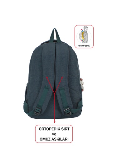 Dada Okul Sırt Çantası Yeşil Ortaokul Lise Geniş İç Hacim Ortopedik Su Geçirmez Kumaş Yeşil