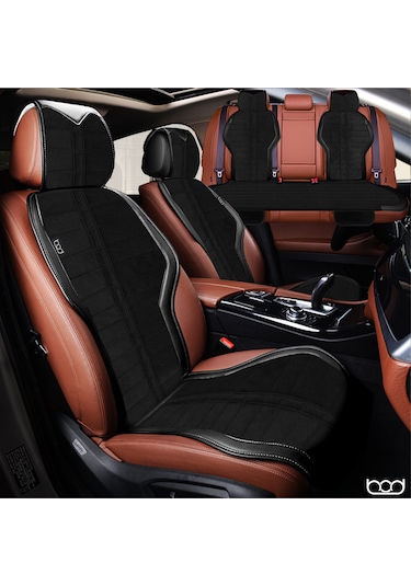 Bod Taytüyü Derili Oto Koltuk Koruyucu Kılıf Gediz Serisi Ön Arka Siyah