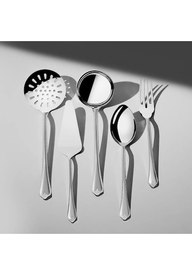 Nehir Fulya Saten 5 Parça Paslanmaz  Çelik Servis Takımı