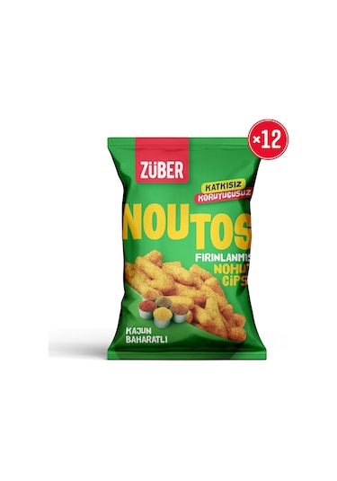 Züber Noutos Fırınlanmış Nohut Cipsi Kajun Baharatlı 12 x 55 G