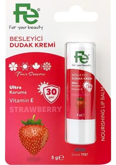 Fe Çilek Özlü Besleyici Dudak Bakım Kremi SPF30 5 G