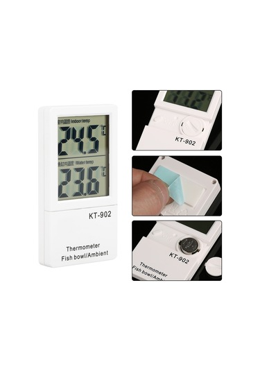 Qingmipy Kt-902 Akvaryum Ve İç Mekan Sıcaklık Ölçer - Lcd Ekranlı, Fahrenheit/celsius Dönüştürülebilir, Kolay Kurulum
