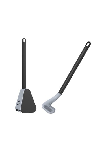 Rogfer Golf Tasarımlı Silikon Wc Klozet Mutfak Temizzlik Fırçası Siyah Siyah