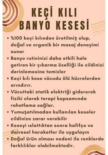 Keçi Kılı Banyo Hamam Kesesi 17x25 Cm. X 3 Adet