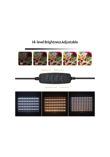 Lemestar Fotoğraf Işığı Andoer Usb Led Video Işık Kiti Fotoğrafçılık Aydınlatma 3200k-5600k 120 Adet Bon